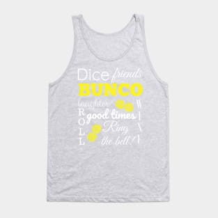 Bunco Word Cloud Dice Game Night Tank Top